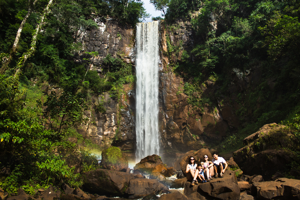 Cachoeira da Fonte no Sítio Santo Antônio em Faxinal.
